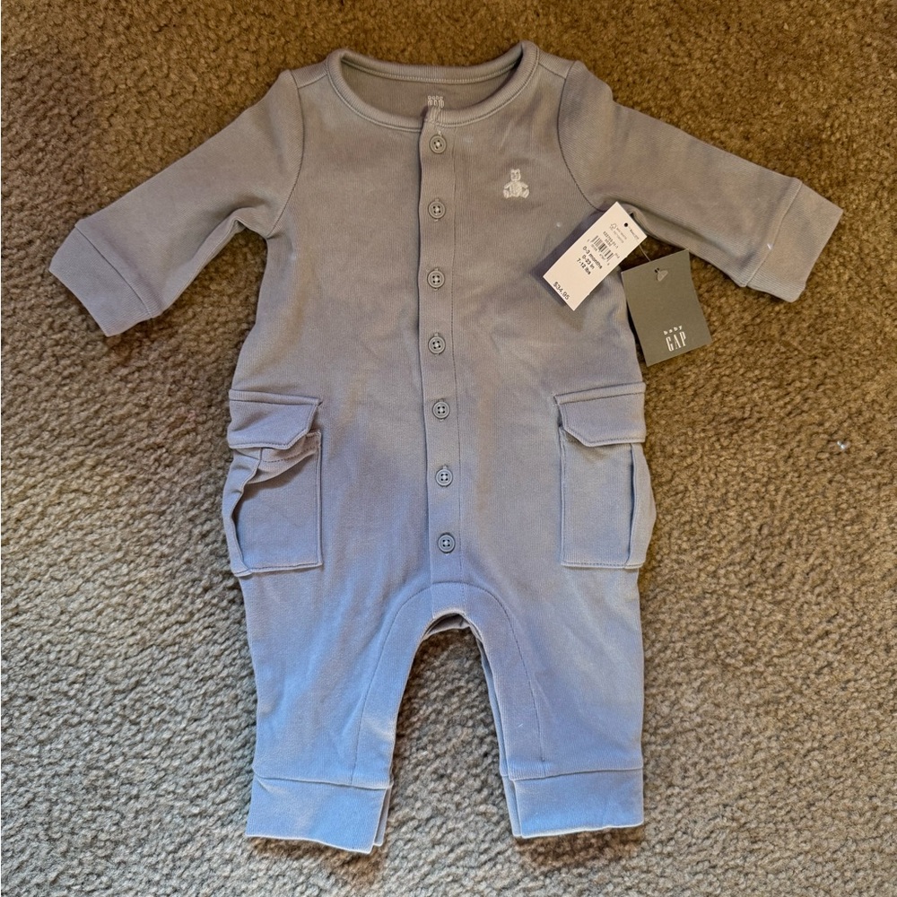 GAP Gray Baby Soft Brushed One-Piece